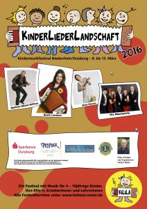 Das Programm der KinderLiederLandschaft Niederrhein/Duisburg 2016