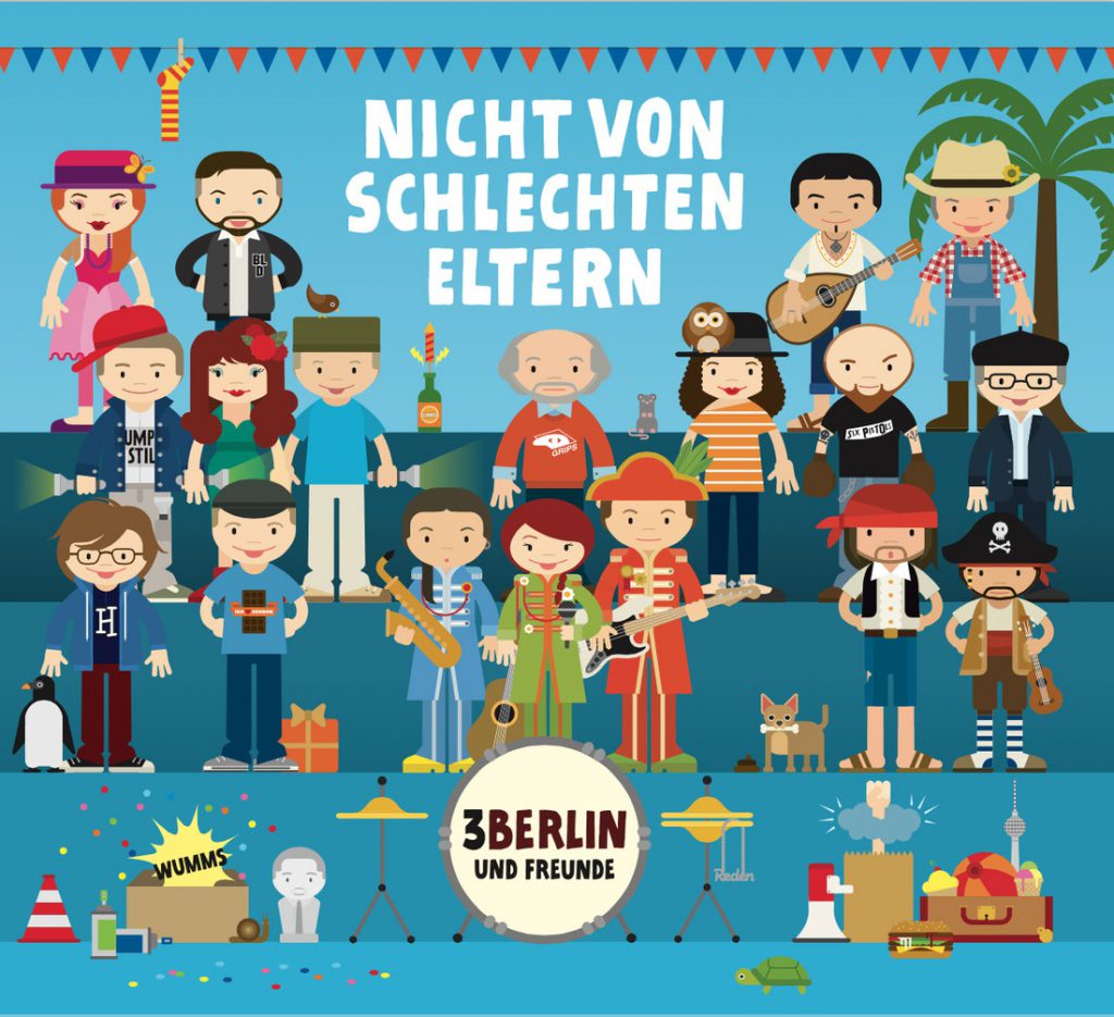"Nicht von schlechten Eltern": Das neue Album von 3Berlin und Freunde (Illustrationen von Friederike Hofmann)
